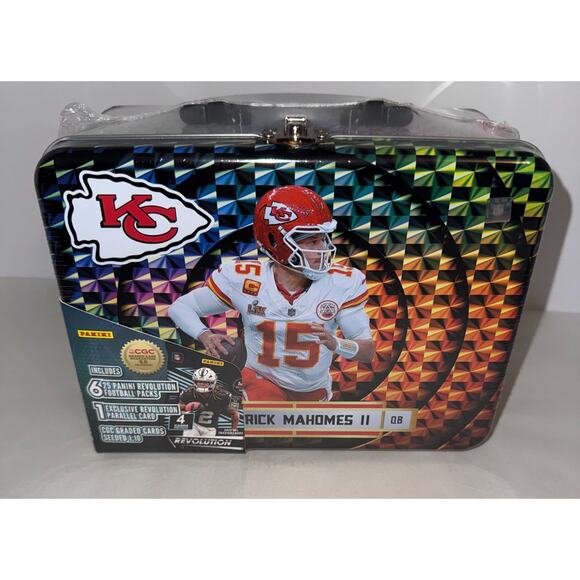 Panini Patrick Mahomes II NFL Football Trading Card Tin 6 Packs Cards NEW - Picture 1 of 5
